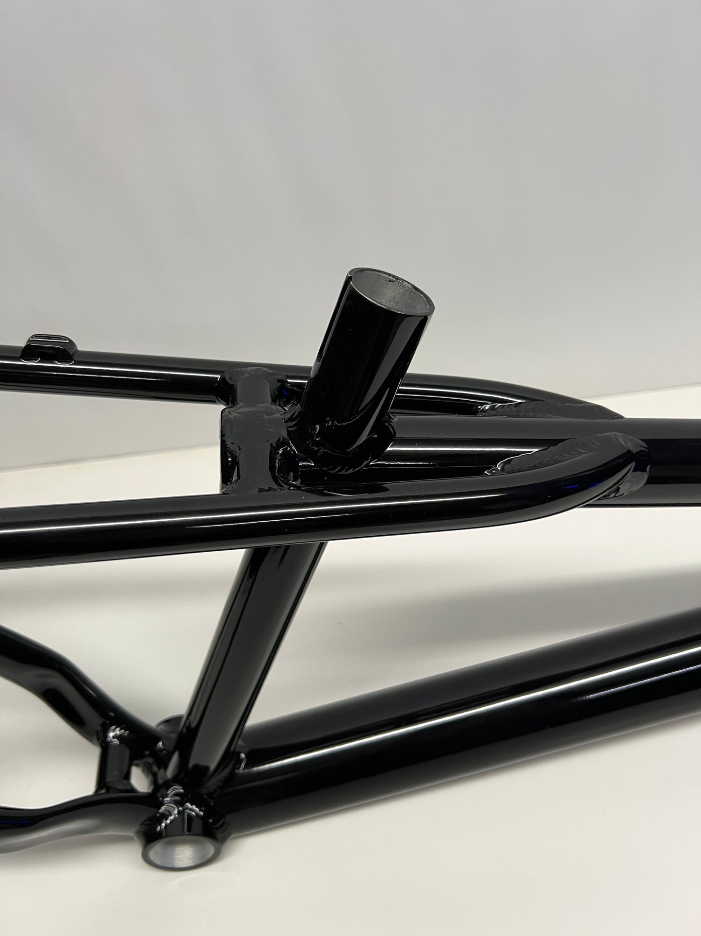 Former Pro 26 aluminum frame — weld and gusset detail